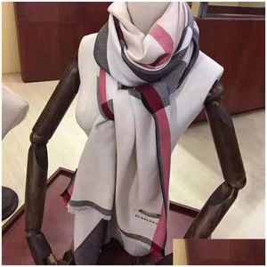Sjaals groothandel zijden sjaal ontwerper katoen lang 2022 mode luxe sjaals nek winter wol vrouwen wraps gestreepte geruit gedrukt dro dhjry