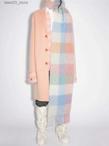 Scarves Winter AC Plaid Scarf Women Warm Pashmina studios Female Scarves Wraps Bufanda Tassels Shawl Long Rainbow Hairy Luxury Brand Q231031