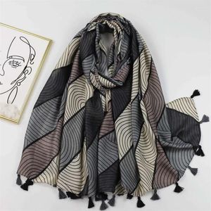 Sjaals Winter Azteekse Mode Geometrische Kwastje Viscose Sjaal Sjaal Dame Hoge Kwaliteit Wrap Pashmina Stola Bufandas Moslim Hijab 180-90Cm