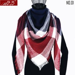 Sjaals Winter kasjmier geruite sjaal sjaal vrouw poncho driehoek luxe merk bandana designer pashmina wrap grote stola 230825
