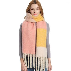Sjaals winter kleurrijke kasjmier sjaal voor vrouwen lange sjaal en wraps vrouwelijke dikke deken warme pashmina poncho bufanda echarpe femme