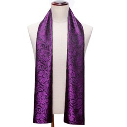 Sciarpe Winter Designer 160cm Long Men Viola Paisley Sciarpa di seta Maschile Scialle di marca Wrap Face Sciarpa Grado A Adulto Barry.Wang 230620