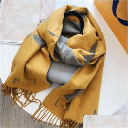 Foulards d'hiver Designer Écharpe de luxe V pour femmes Cachemire Laine Mens Long Châle Mode Classique Lettre avec boîte Drop Livraison Accesso Otgtn