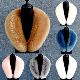 Foulards hiver fausse fourrure de renard col pour femmes hommes cou plus chaud écharpe détachable châle manteau vestes capuches épais chaud foulard