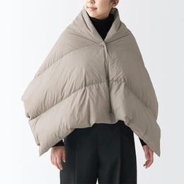 Écharpes d'hiver de style japonais pour femmes, châle portable, écharpe de couleur unie, cape imperméable à l'eau chaude et coupe-vent 231204