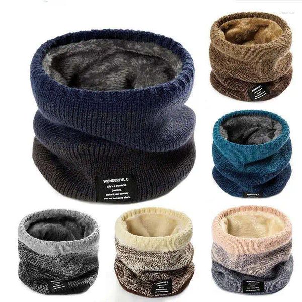 Écharpes d'hiver écharpe tricotée pour femmes hommes faux cachemire peluche chaud épais col snood unisexe masque complet masque anneaux de cou