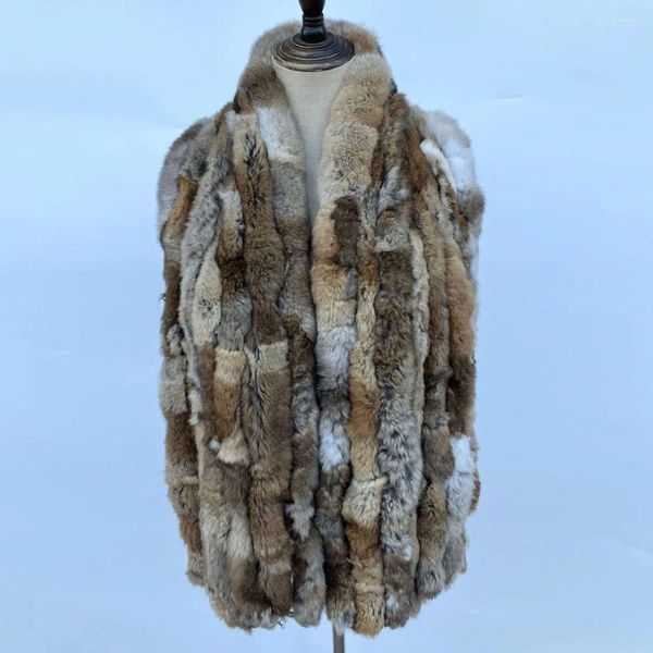 Bufandas Invierno Dama Real Piel Bufanda Cabo Moda Natural Mullido Mantón 8 Fila Cálido Casual Silenciadores genuinos