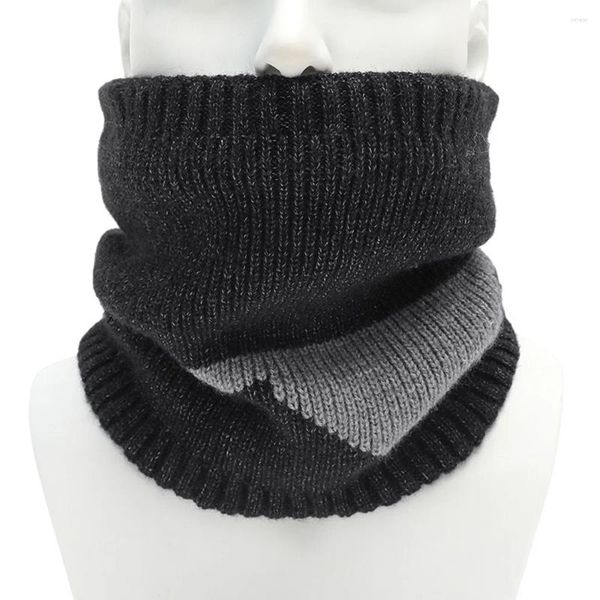 Bufandas Bufanda de cuello de invierno Anillo de lana de punto Snood Mujeres Hombres Cubierta de cara al aire libre Grueso Felpa Calentador Círculo Esquí