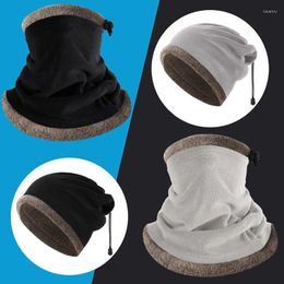 Écharpes d'hiver cache-cou chapeaux à double usage en plein air chaud bonnet tricoté chapeau réglable cordon couvre-chef polaire coupe-vent masque d'équitation