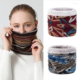 Écharpes d'hiver Cache-cou Anneau Écharpe Doublée Polaire Nouveauté Modèle Guêtre Temps Froid Hommes Femmes Épais Ski Masque Couverture