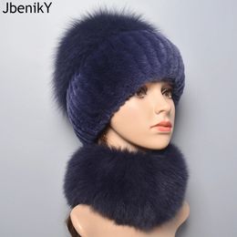 Écharpes d'hiver en plein air marque femmes réel Rex fourrure de lapin écharpe chapeau chapeau chaud anneau châle chapeaux naturels 231218
