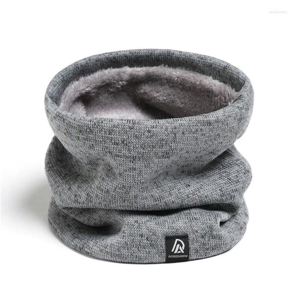 Bufandas Bufanda de anillo de invierno para mujeres Hombres Punto Cálido Felpa Máscara completa Color Sólido Fleece Cuello peludo Al aire libre Bufanda gruesa Silenciador