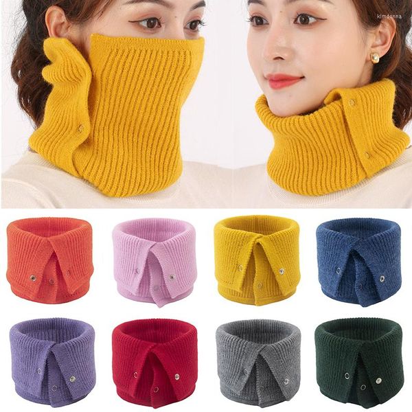 Bufandas Bufanda de invierno para hombres Mujeres Punto Cachemira Cuello Cuello Crochet Anillos de cara completa Espesar Cálido Silenciador