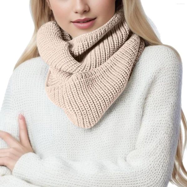 Écharpes d'hiver Écharpe Femmes Infinity Tricoté Cercle Cou Super Chunky Boucle Solide Crochet De Luxe Châle Foulard