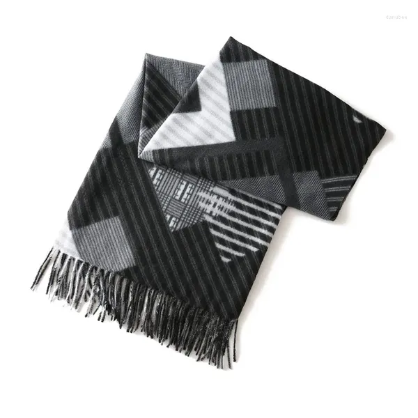 Bufandas Bufanda de invierno Mujeres Ola Geométrica Pashmina Chales y envolturas Cashmere Grueso Cálido Manta Femenina Borla Snood Moda 2023 Poncho