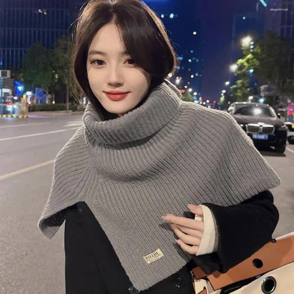 Écharpes d'hiver solide tricoté anneau écharpe pour femmes mode doux garder au chaud foulard coréen laine fil cou couverture silencieux