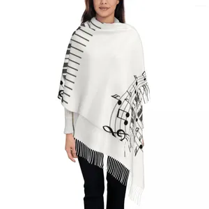 Foulards hiver gland écharpe piano clavier et touches femmes cachemire cou tête chaude pashmina dame châle enveloppement bandana