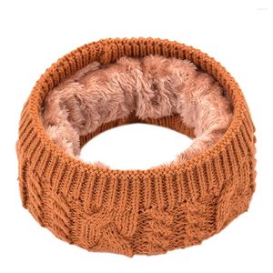 Écharpes d'hiver col chaud pour femmes hommes polaire anneau bandana solide tricoté châle plus chaud épais peluche doux cou écharpe