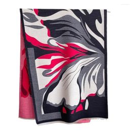Foulards hiver chaud faux cachemire écharpe femmes dame imprimé géométrique châle étole grand épaissir bandana 180 65cm