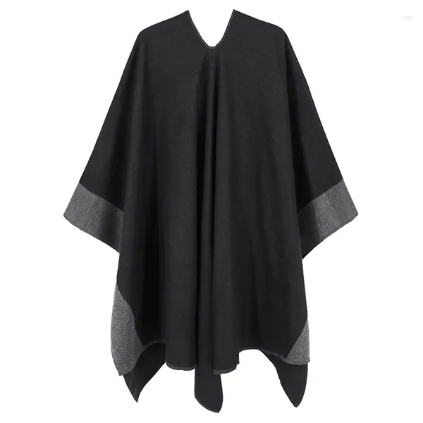 Bufandas Invierno Cálido Ponchos y capas para mujeres Mantón de dos caras Wearable Espesar Manta Suave Bufanda Acrílico Wraps Pashmina Bufanda