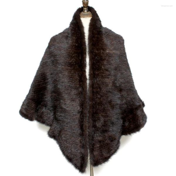 Foulards hiver femmes véritables châles Ponchos luxe tricoté vraies Capes dame mode chaud naturel écharpe Cape