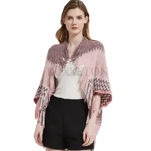 Foulards hiver femmes pull manchette chauve-souris chemise pulls tricotés dames poncho tricot cardigan manteau femme décontracté