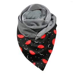 Bufandas de invierno para mujer bufanda cálida elegante amor impreso engrosado cuadrado al aire libre doble capa hebilla chal foulard femme