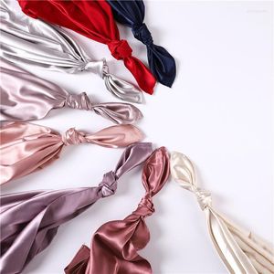 Foulards Femme Hijabs Musulman Loisirs Écharpe Couleur Unie Turban Imitation Soie Satin Femmes Châle Capot Couverture Mode Cash Commodit