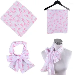 Foulards Femme Écharpe Ruban Rose Imprimé Multiple Fonctionnel Doux Décontracté Léger Pour Les Fournitures Météorologiques