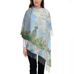 Foulards Femme Avec Un Parasol Par Claude Monet Écharpe Wrap Pour Femmes Long Hiver Chaud Gland Châle Unisexe Moderne Peinture Art