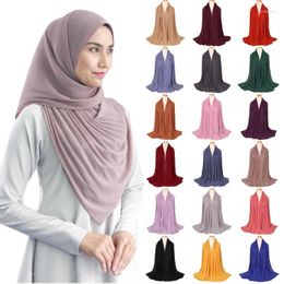 Sciarpe Copricapo da donna Accessori Ragazze Sciarpa a pieghe tinta unita Foulard musulmano Scialle islamico Turbante arabo Elegante Hijab da donna