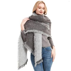 Sjaals dames sjaal 2023 herfst en wintercirkel garen verdikt grijs anker schuine dames sjaal