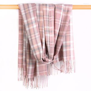 Foulards Femme Écharpe Damier Plaid Japon Et Corée Du Sud Doux Chaud Gland Châle Automne Hiver