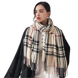 Bufandas Mujeres Otoño Invierno Bufanda Lady Cashmere Sensación Silenciador Primavera Otoño Manta grande Clásico Cuadros Mantón Suave Abrigo cálido Venta al por mayor 231122