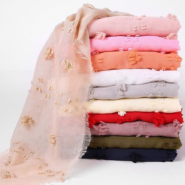 Sciarpe Donna Casual Voile Sheer Sciarpa lunga morbida Scialle tinta unita Tessuto in poliestere Fazzoletto da collo Foulard Hijab Foulard femminile