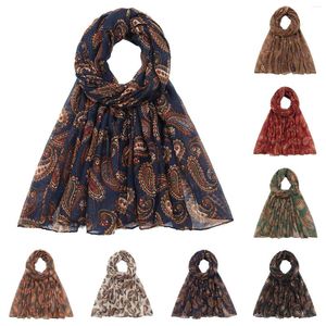 Foulards Femmes Mode Imprimer Foulard Légère Cou Cheveux Bandana En Mousseline De Soie Foulard Désert