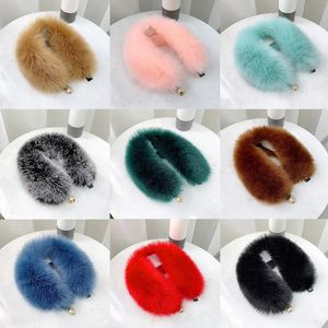 Écharpes Femmes Faux Col De Fourrure De Renard Châle Col De Fourrure De Fourrure pour Manteau D'hiver Capot Décor De Fourrure En Peluche Fausse Fourrure Écharpe Parkas Veste Colliers De Fourrure 231215