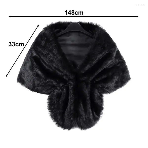 Bufandas Mujeres Faux Fur Shawal Abrigo Térmico Elegante Artificial Artificial para fiestas formales Capa cálida espesa