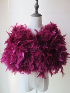 Bufandas para mujer, chal de piel, envoltura de avestruz Real, bufanda para cena de boda, color burdeos y rosa, estola de plumas para dama de honor de noche, FurryS63