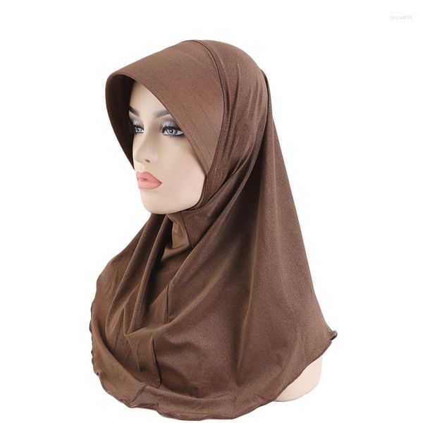 Foulards femmes Hijab avec visière casquette attachée cou couverture Turban sous-écharpe Bonnet musulman instantané Ramadan prier chapeaux