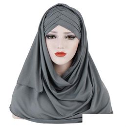 Foulards Femmes Inde Chapeau Musulman Ruffle Cancer Chemo Beanie Turban Wrap Cap Écharpe Châle Echarpe Voile Femme Musman Drop Delivery Fashi Dhxg6