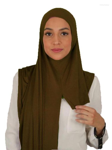 Bufandas Mujeres Jersey Hijabs Largo Buena Costura Chales Con Aro Uso Libre 175 75cm