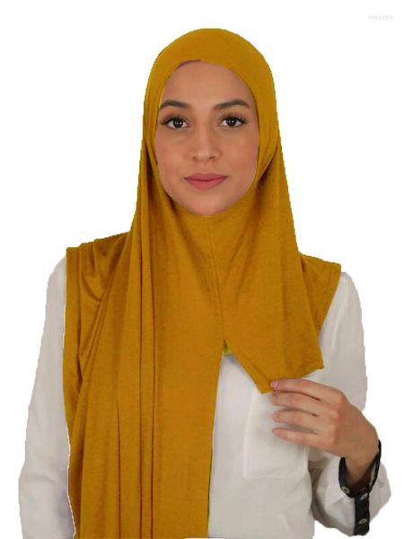 Bufandas de jersey hijabs largos buenos costuras chales con aro