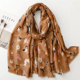 Foulards Femmes Belle Mignon Animal Teckel Chien Modèle Viscose Châles Et Wraps Snood Pashmina Étole Bufandas Musulman Hijab Sjaal 180 85Cm