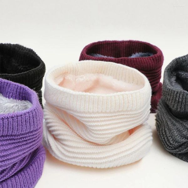 Écharpes femmes hommes tricoté anneau écharpe hiver peluche chaud snood cou unisexe extérieur coupe-vent plus chaud masque complet silencieux