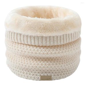 Écharpes Femmes Hommes Peluche Tricoté Écharpe Hiver Chaud Snood Couleur Unie Pull Foulard Élastique Laine Crochet Cou