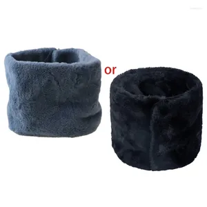 Foulards Femmes Hommes Hiver Épaissir Fourrure Peluche Cache-Cou Avec Boutons Simple Couleur Unie Extérieur Coupe-Vent Pour Boucle De Cercle Infini