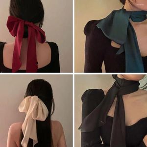 Sjaals vrouwen smalle lange sjaal 120 cm vaste kleur chiffon zijden hoofdbanden tas rode choker streamer rubber zwart lint stropdas z4j8