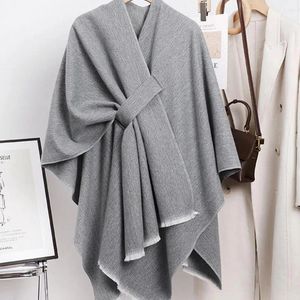 Foulards Femmes Foulard Cosy Femmes Automne Hiver Châle Épais Chaud Rétro Cardigan Coupe-Vent Cape Poncho Résistant Au Froid Pour L'épaule