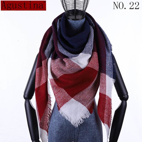 Écharpes femmes Écharpe à carreaux hiver cachemire tartans châle poncho triangle écharpes capes de luxe pashmina dames foulards femmes shaws 230823